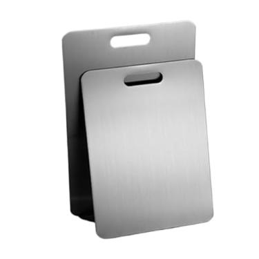 Imagem de Tábua de Corte Antibacteriana de Aço Inoxidável 304, 46cm, Acabamento Escovado, À Prova de Mofo, Superfície Antiderrapante, para Cozinha