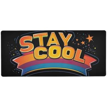 Imagem de Tapete de mesa preto vintage com controle de precisão, mouse pad para jogos grande, 80 x 30 cm, tapete de mesa de computador