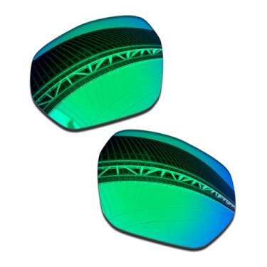 Imagem de LenzProse Lentes de reposição polarizadas de 1,5 mm para óculos de sol Oakley Plazma OO9019 59 mm, antiarranhões | Ajuste perfeito, Verde jade polarizado - 1,5 mm, 59mm
