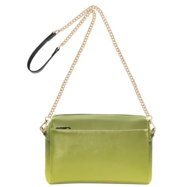 Imagem de Joitme Bolsa tiracolo feminina verde exército amarelo gradiente bolsa para celular bolsa de couro PU bolsa de ombro