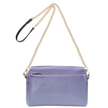 Imagem de Joitme Bolsa tiracolo feminina para celular violeta aço claro azul gradiente alça de couro PU bolsa de ombro