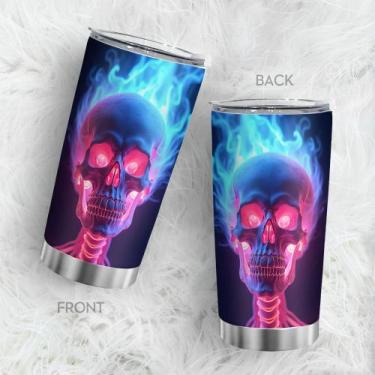 Imagem de Caneca de café Oasisdream Oasisdream 600mL com estampa de caveira