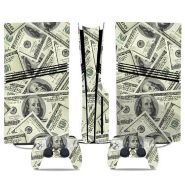 Imagem de Película de decalque para disco Ps5, capa adesiva de vinil de corpo inteiro para console e controle PlayStation 5 (edição de disco PS5, Blue Lightning) (Dólar, disco PS5 Pro)