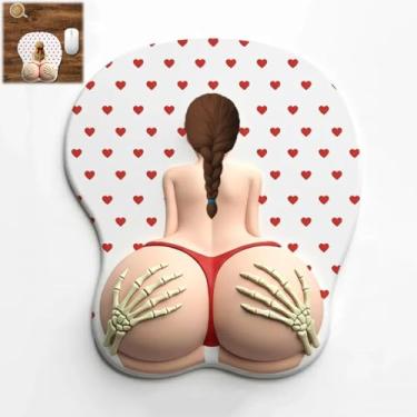 Imagem de Husband Property Tapete de mouse 3D com descanso de pulso, descanso de pulso ergonômico em gel, base de borracha antiderrapante, mouse de silicone macio para mesa de escritório, presente personalizado