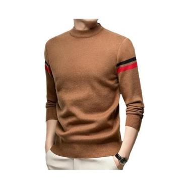 Imagem de Suéter Masculino De Tricô Gola Redonda Manga Longa Casual Quente E Ver