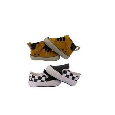 Imagem de kit 2 pares sapatinho bebê tênis em oferta envio imediato - Bicho De P
