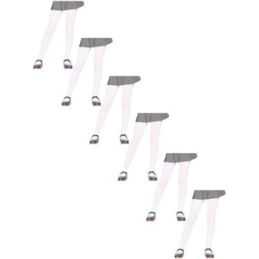 Imagem de Kit com 6 Meias Calças Infantil Fio 70 Tricô Lobinha 2561-001, Branco,