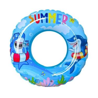 Imagem de Boia inflável infantil redonda 54cm com desenhos coloridos para menino