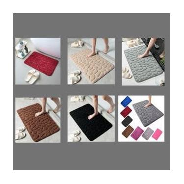 Imagem de Kit 2 4 ou 6 Tapetes Soft para Banheiro, Sala e Quarto com Diversas Cores (6 PEÇAS,PARALELEPIPED ALEATORIO)