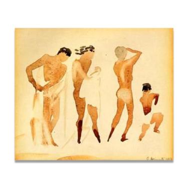 Imagem de Trace PortraitsPrecisionist Impressão em tela aquarela - Arte moderna de paisagem industrial para decoração de casa, escolha exclusiva de colecionadores de arte 20 x 24 cm sem moldura