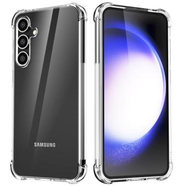 Imagem de Capa compatível com Samsung S23 Plus, proteção para câmera, capa fina à prova de choque, resiste a amarelecimento e arranhões, capa de telefone transparente, transparente