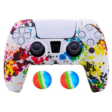 Imagem de Capa Capinha Case Skin Compatível com Controle Joystick do Playstation 5 PS5 Protetora Anti Impacto Queda Silicone Alta Proteção (Graffiti 07)