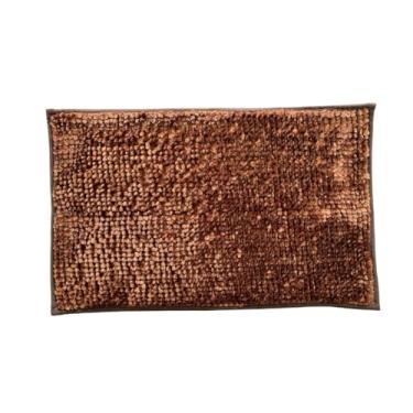 Imagem de Tapetes de Bolinha em Microfibra Super Macio 38x58cm para Banheiro Quarto e Cozinha (1, Marrom)
