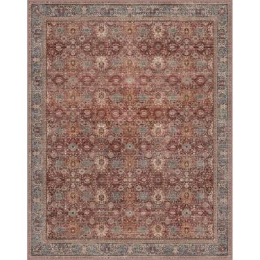 Imagem de BESBLEE Tapetes de área de 15 x 23 cm laváveis à máquina para sala de estar, tapetes grandes boho vintage para quarto, sala de jantar, antiderrapante, interior, macio, desgastado, leve, fino, tapete