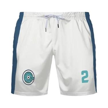 Imagem de Shorts De Futebol Juvenil Blue Lock Anime Nagi Isagi, Secagem Rápida E