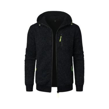 Imagem de Jaqueta Cardigan Masculina Com Capuz Para Esportes, Fitness E Casual, 