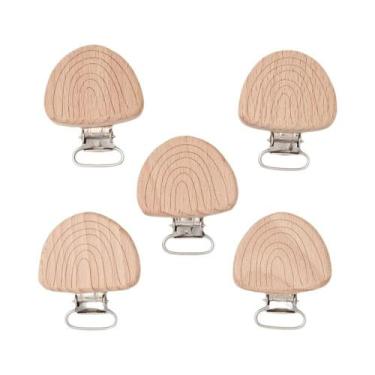 Imagem de Clipes De Chupeta De Madeira De Bétula Para Bebês 5 Peças Acessórios D