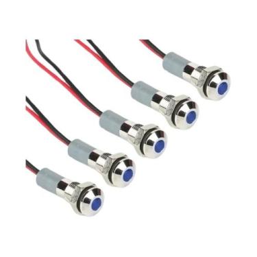Imagem de Luzes Indicadoras LED De 6mm 5pcs À Prova d'Água 3-6V 12-24V Vermelho 