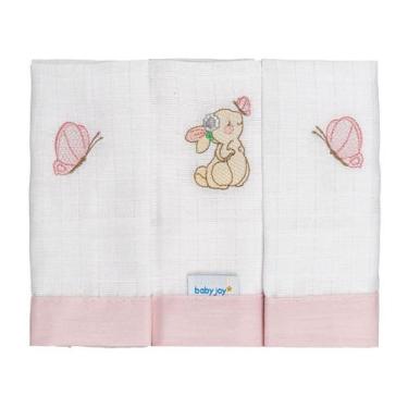 Imagem de Fralda de Tecido para Bebê Quadriculada 65cm x 67cm Baby Joy, Coelha