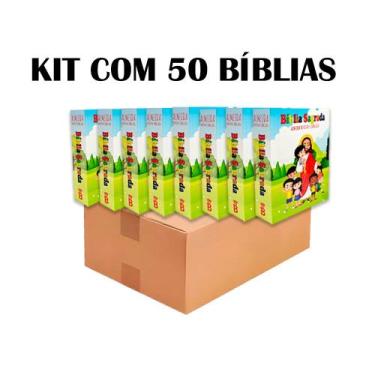 Imagem de Kit 50 Bíblias Infantil Brochura - Edição de Promessas - REI DAS BIBLI