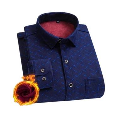 Imagem de Camisa Masculina plus Size De Manga Longa Quente E Grossa 7XL 8XL, Fle