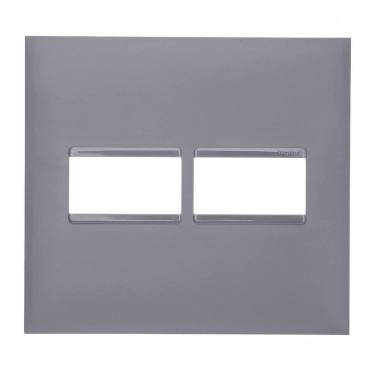 Imagem de Placa 4X4 1+1 Postos Pial Plus+ Legrand Cinza 618511Cz