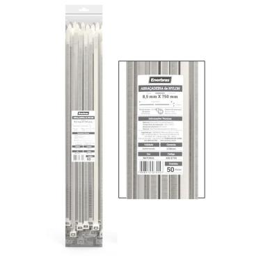 Imagem de Abraçadeira De Nylon 8,5Mm X 750Mm Branco 50 Peças Enerbras