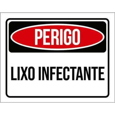 Imagem de Kit 3 Placas Perigo Lixo Infectante
