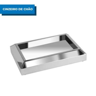 Imagem de Lixeira Cinzeiro de Chão Aço Inox de Descarte Resíduos Sujidades - JSN