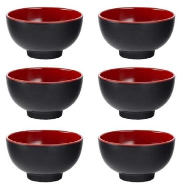 Imagem de 6 Tigela Japonesa Bowl Oriental Melamina 300ml Poke Sopas - Fx