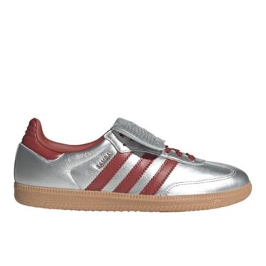 Imagem de Adidas Orininals Samba Língua Longa - Feminino (JH5707, Prata Metálico/Rubi/Goma Preamada), Prata metálico/rubi pré-amado/chiclete, 36