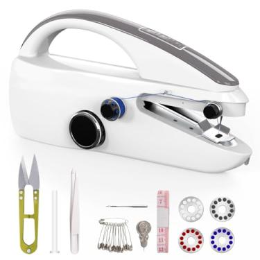 Imagem de Máquina de costura portátil, portátil, mini máquina de costura, fácil de usar. (cinza)