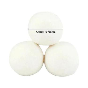 Imagem de Bolas De Lã Reutilizáveis Para Secadora De Roupa, Amaciante De Tecidos