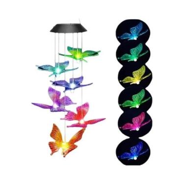 Imagem de Luminária Solar De Vento Para Exterior À Prova d'Água Com Borboleta, L