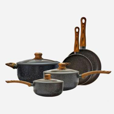 Imagem de Jogo De Panelas Cerâmica Com 5 Peças Revestimento Indução Antiaderente