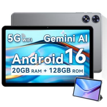 Imagem de Tablet Android de 10 polegadas, tablet Android 15 2025 para crianças e adultos, Octa-Core, 12 GB de RAM, 128 GB, armazenamento expansível de 1 TB, câmeras duplas de 8 MP 2 MP, tela dividida, 6000 mAh