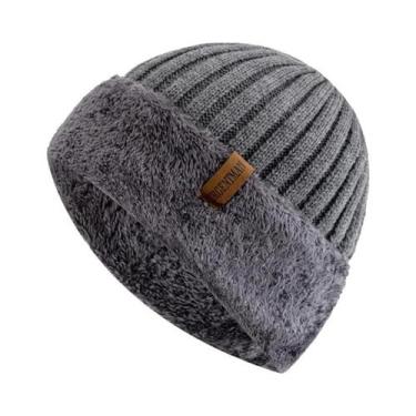 Imagem de Gorro De Inverno Unissex Grosso E Quente Com Forro De Pelúcia Para Hom