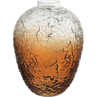 Imagem de Vaso Decorativo Enfeite Casa Garrafa Home&co Vidro 29x22x22cm Marrom