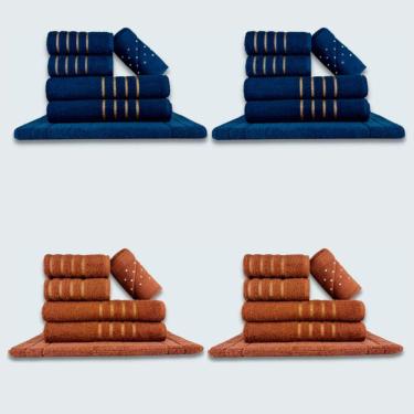 Imagem de Jogo De Toalhas 24 P?s Cole??o Montreal 100% Algod?o Az+mr