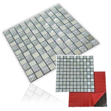 Imagem de Pastilha De Vidro Autocolante Para Parede Cozinha Banheiro Sala Decora