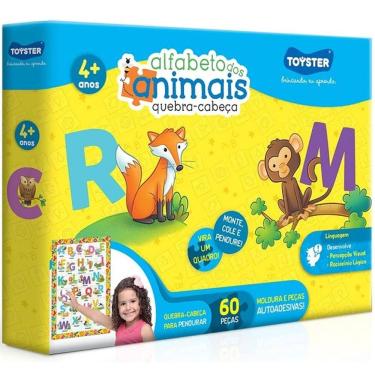 Imagem de QUEBRA-CABEÇA Quadrao 60 Peças Alfabeto dos Animais