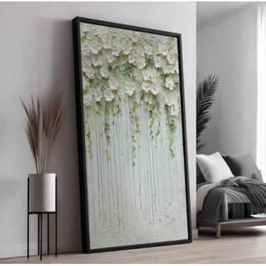 Imagem de Quadro Decorativo com Moldura Caixa Ramos de Flores para parede Sala, 