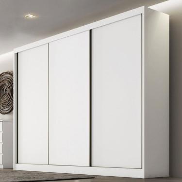 Imagem de Guarda-Roupa Casal Tullins 3 Portas 8 Gavetas 100% Mdf Neve - Pnr Móveis