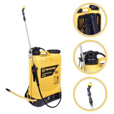 Imagem de Pulverizador Costal Bateria 16 Litros Bomba Elétrica Manual Matsuyama 