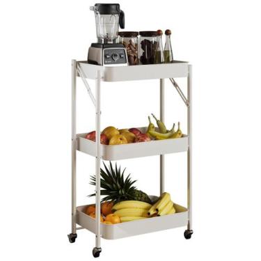 Imagem de Carrinho Organizador Multiuso G7006 com 3 Bandeja e Rodízios - Loja Do