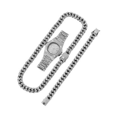 Imagem de Relógio De Pulso Masculino De Quartzo Em Aço Inoxidável Com Calendário