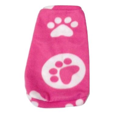 Imagem de Roupa capa soft para cachorro rosa com patinhas tamanho M