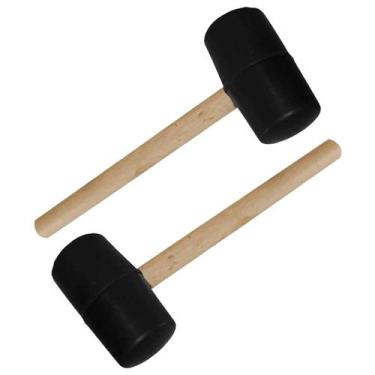 Imagem de Martelo Borracha Marreta Kit 2 Uni Madeira Piso Ladrilho Chao Taco Cem