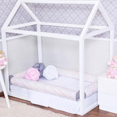 Imagem de Kit Montessoriano Cama De Solteiro 4 Rolos Geométrico Rosa