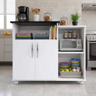 Imagem de Armário Fruteira Com Variações de Cores  Suporte para Microondas e Caf